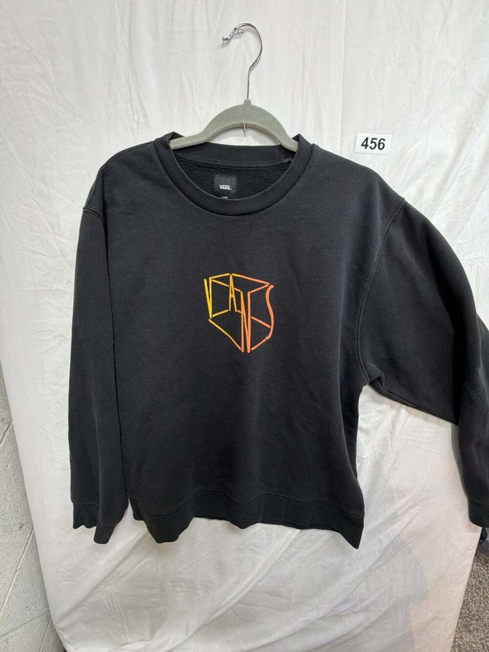 Vans Sweatshirt Size Large Black Graphic Cube Logo